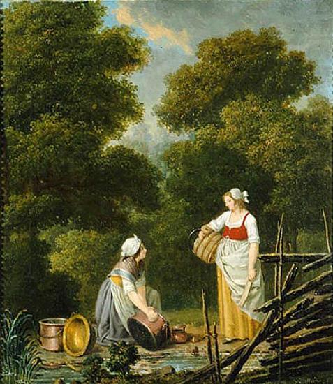 Pehr Hillestrom Two Maid Servants at a Brook china oil painting image